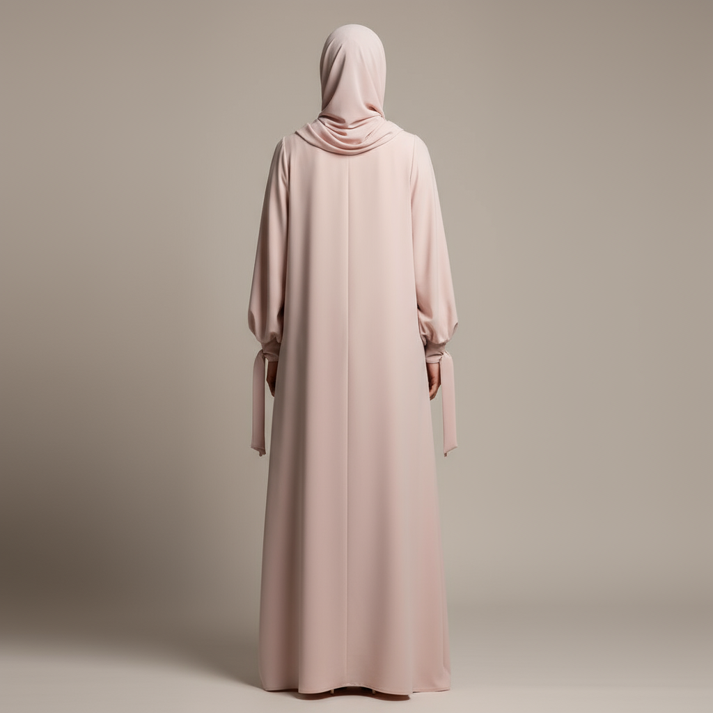 Blush Serenity Tie Abaya
